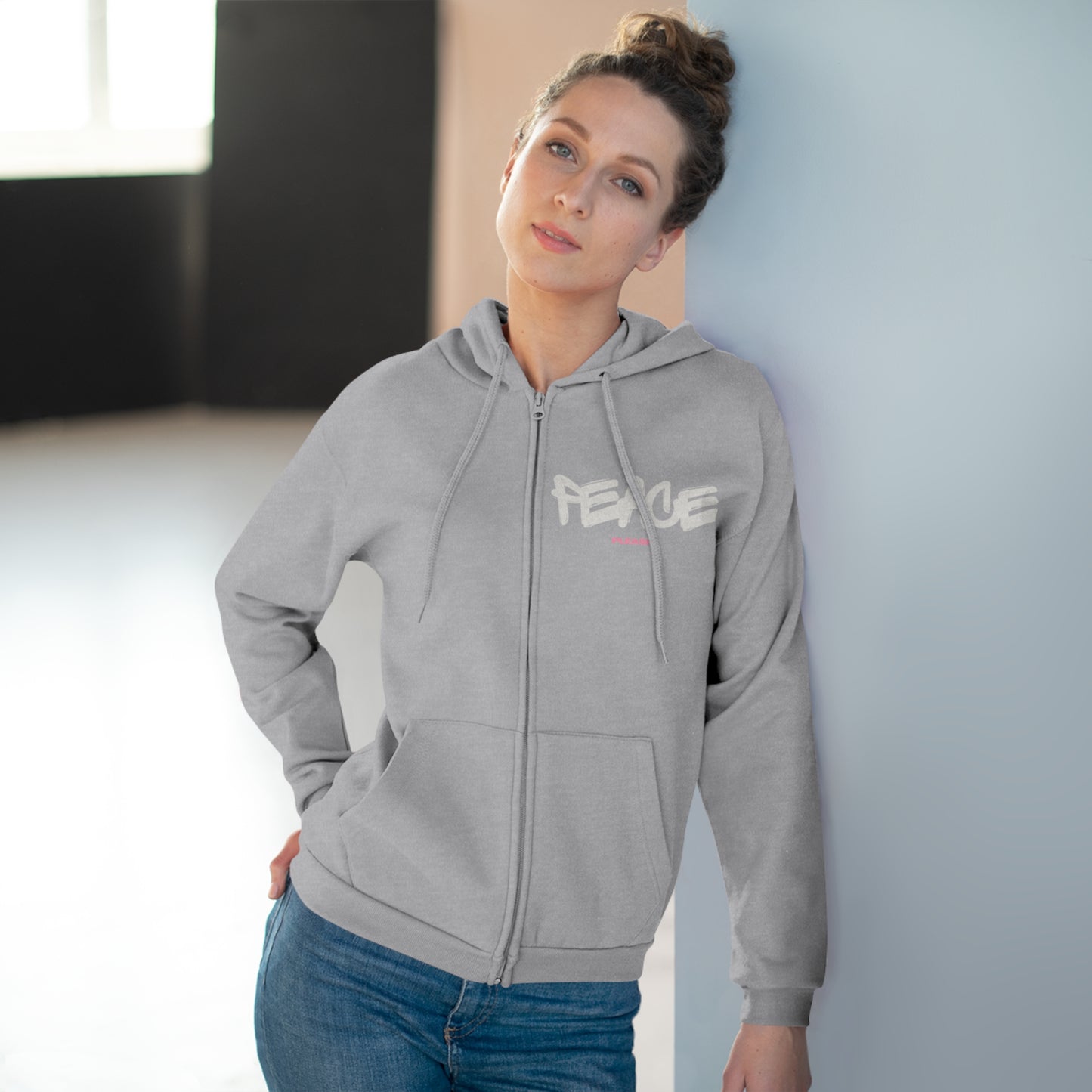 PeacePlease! Unisex Hooded Zip Sweatshirt